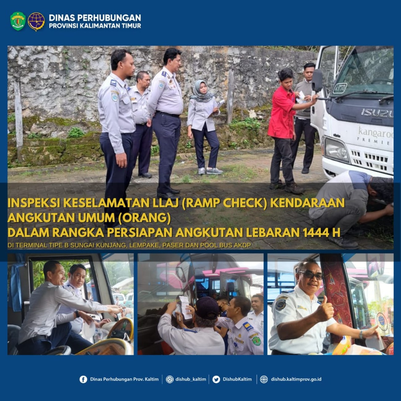 Inspeksi Keselamatan LLAJ (Ramp Check) Kendaraan Angkutan Umum (Orang) dalam Rangka Persiapan Angkutan Lebaran 1444 H