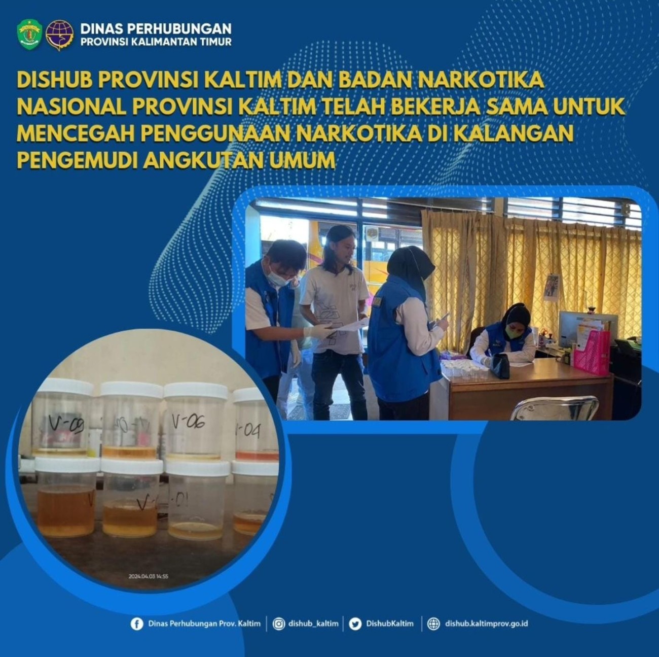 Dinas Perhubungan Kaltim dan Badan Narkotika Nasional Provinsi Kaltim telah bekerja sama untuk mencegah penggunaan narkotika di kalangan Pengemudi Angkutan Umum