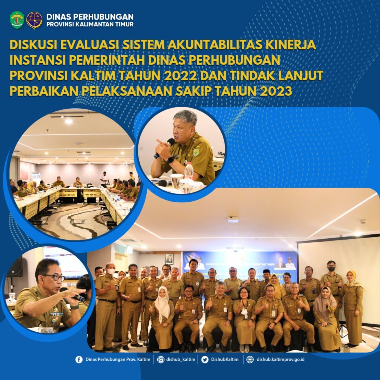 Diskusi Evaluasi Sistem Akuntabilitas Kinerja Instansi Pemerintah Dinas Perhubungan Provinsi Kaltim Tahun 2022 dan Tindak Lanjut Perbaikan Pelaksanaan SAKIP Tahun 2023