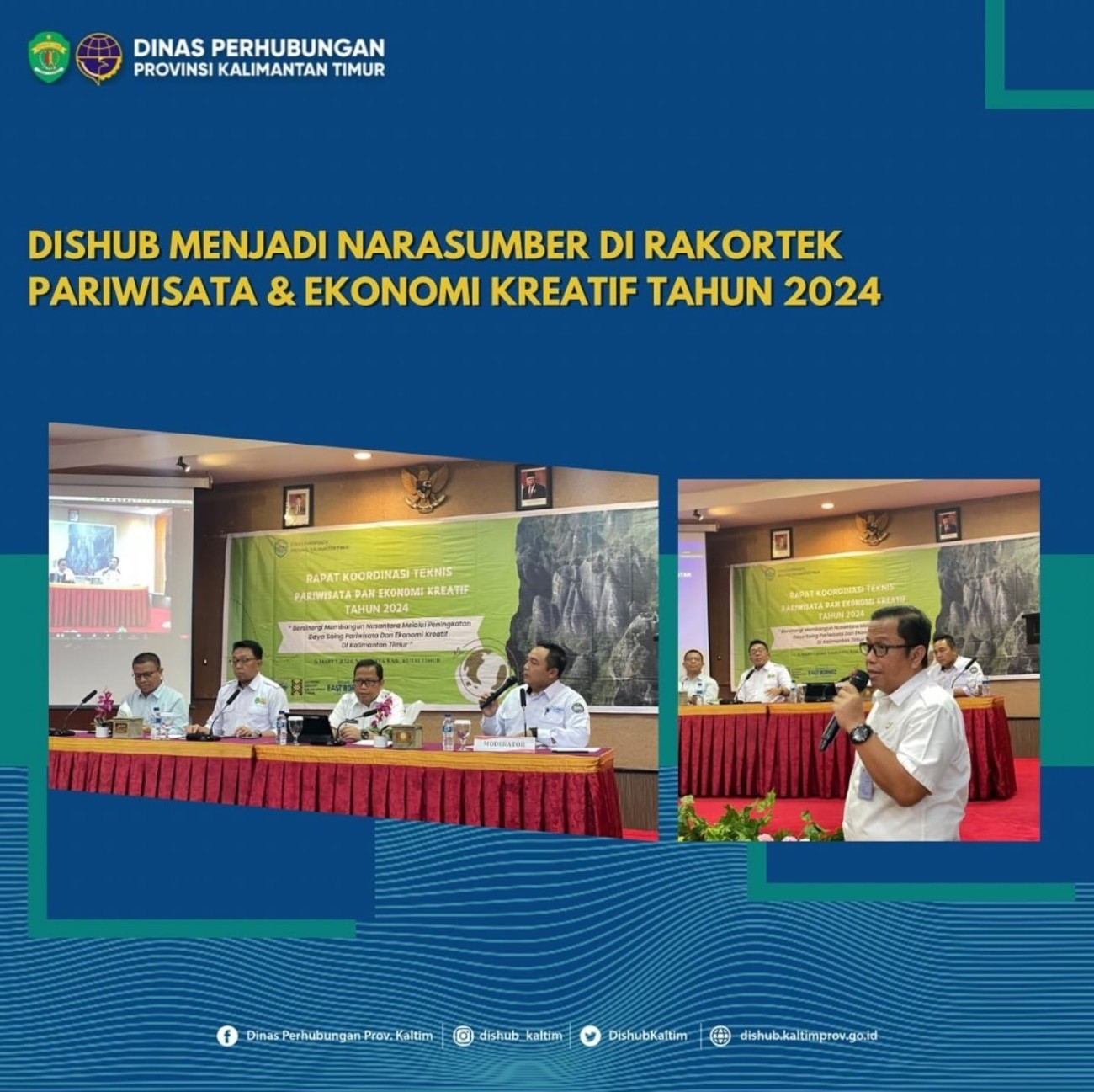 Dishub menjadi Narasumber di Rakortek Pariwisata & Ekonomi Kreatif Tahun 2024