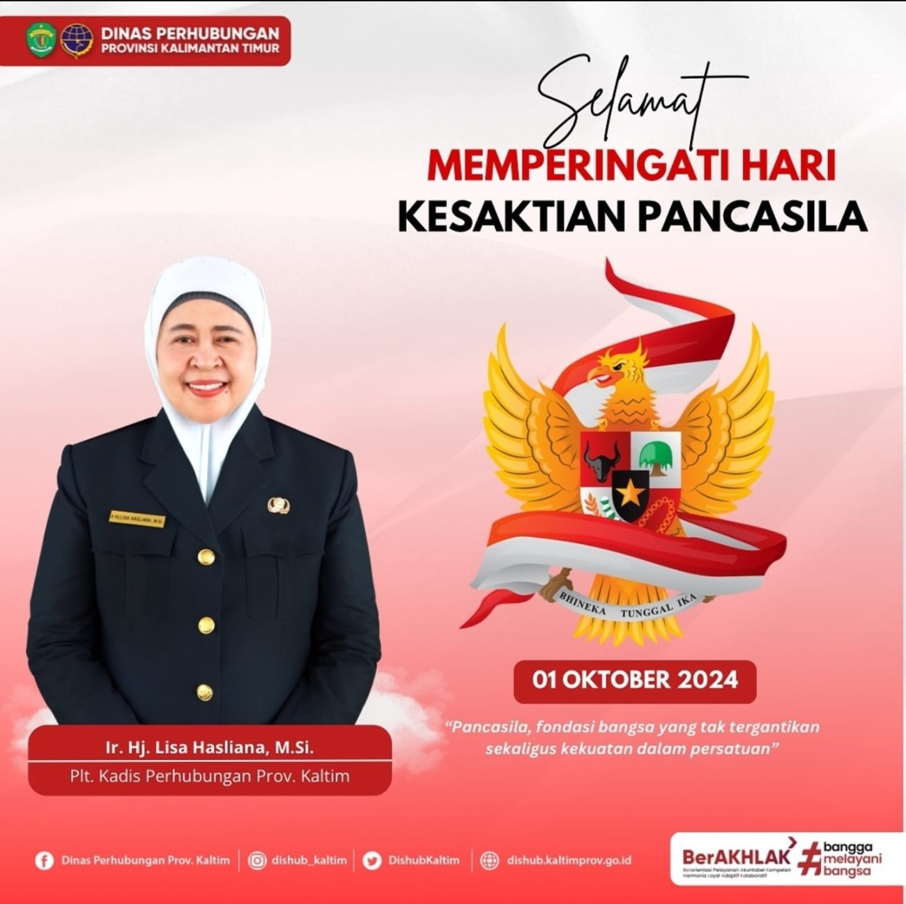 Selamat Memperingati Hari Kesaktian Pancasila 01 Oktober 2024 “Pancasila, fondasi bangsa yang tak tergantikan sekaligus kekuatan dalam persatuan”