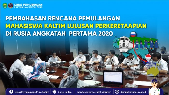 Pembahasan Rencana Pemulangan Mahasiswa Kaltim Lulusan Perkeretaapian di Rusia  Angkatan Pertama 2020.