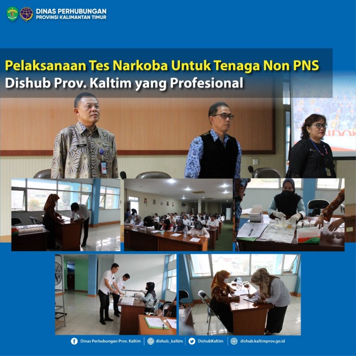 Pelaksanaan Tes Narkoba Untuk Tenaga Non PNS Dishub Prov. Kaltim yang Profesional 