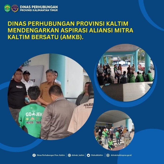 Dinas Perhubungan Provinsi Kaltim mendengarkan Aspirasi Aliansi Mitra Kaltim Bersatu (AMKB)