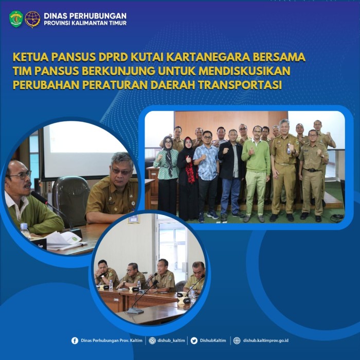 Ketua Pansus DPRD Kukar bersama Tim Pansus Berkunjung untuk Mendiskusikan Perubahan Peraturan Daerah Transportasi