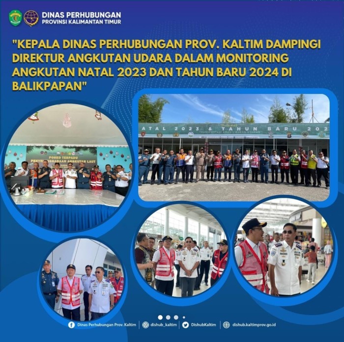 Kepala Dinas Perhubungan Provinsi Kaltim Dampingi Direktur Angkutan Udara dalam Monitoring Angkutan Natal Tahun 2023 dan Tahun Baru 2024 di Balikpapan